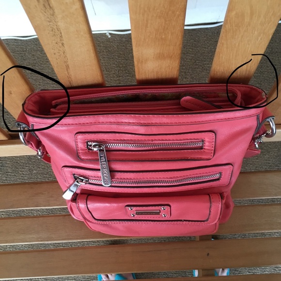 Tyler Rodan GREAT color peach/pink crossbody purse - Picture 7 of 8